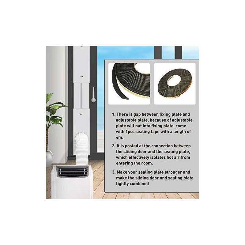 Gulrear Portable Air Conditioner Sliding Door Vent Kit Universal