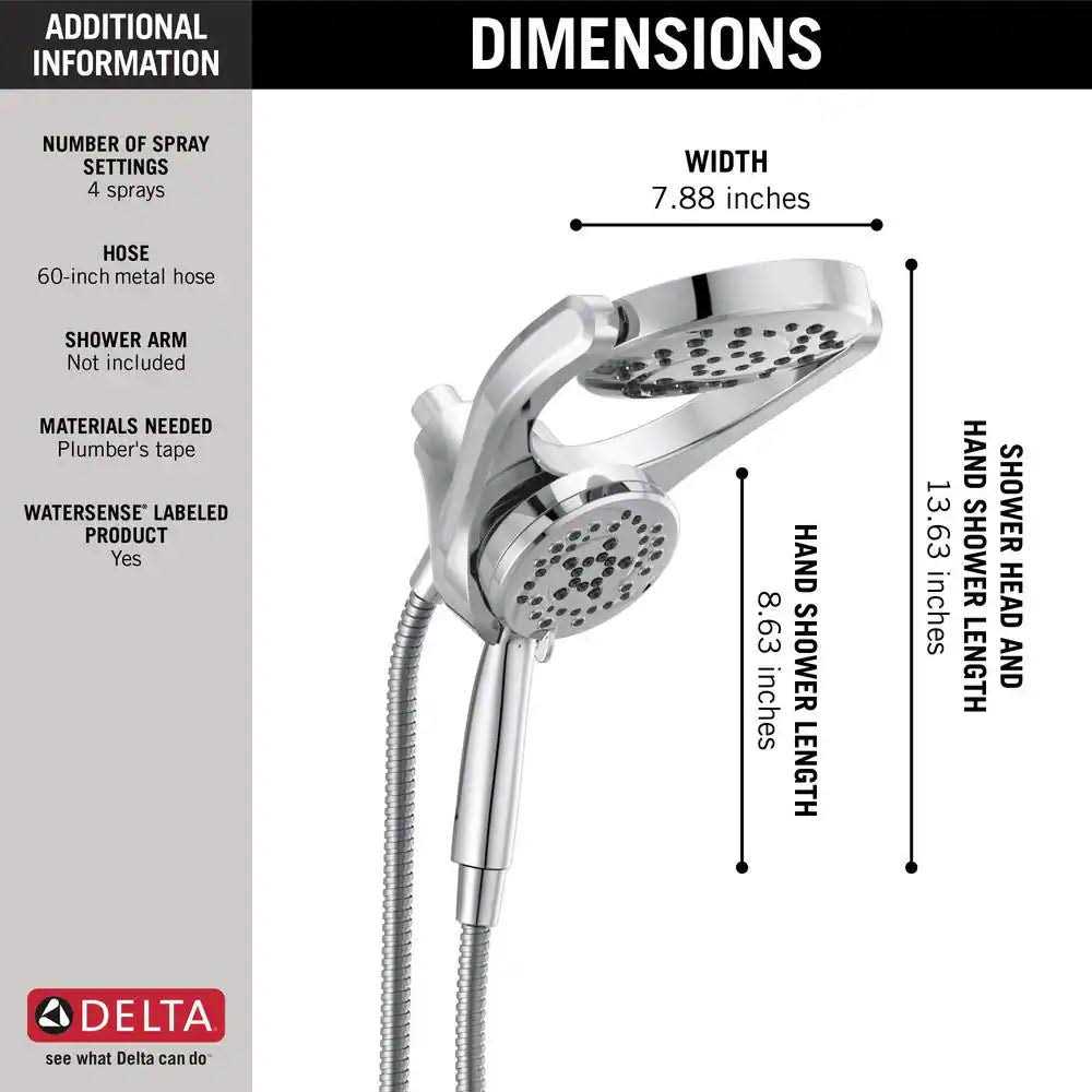 Delta HydroRain Two In One 4 Spray Patterns 6 In Wall Mount Dual