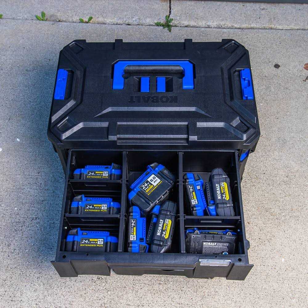 Kobalt CaseStack 14.16-in Friction 2-Drawer Black Plastic Lockable Tool ...