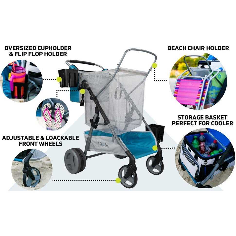 Strolee Large Wheeled Collapsible Beach Cart for Soft Sand - Hardwares