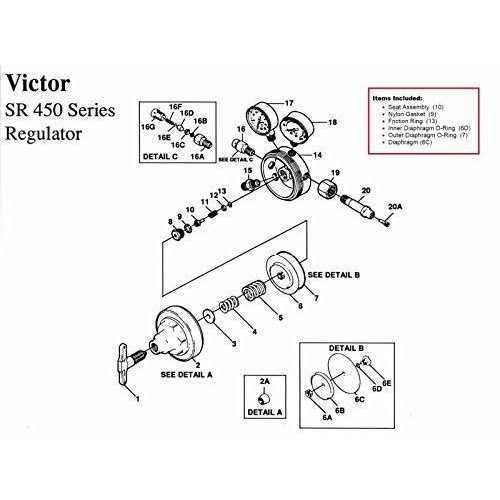 House Victor SR450D Oxygen Regulator Rebuild/Repair Parts Kit w ...