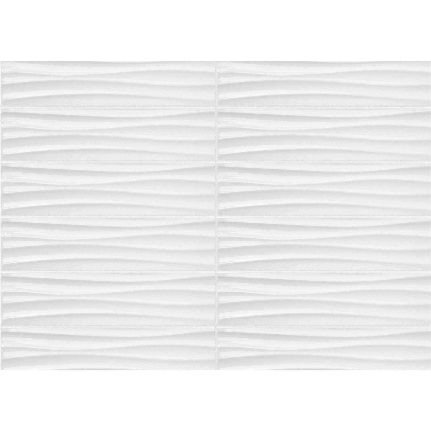 Satori 4 x 16 in Hudson Brilliant White Motion Glossy Ceramic Wall Tile ...