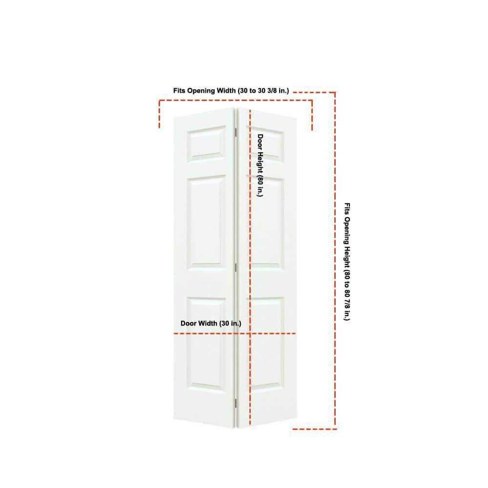 JELD-WEN 80 in. Colonist Painted Textured Molded Composite MDF Closet ...