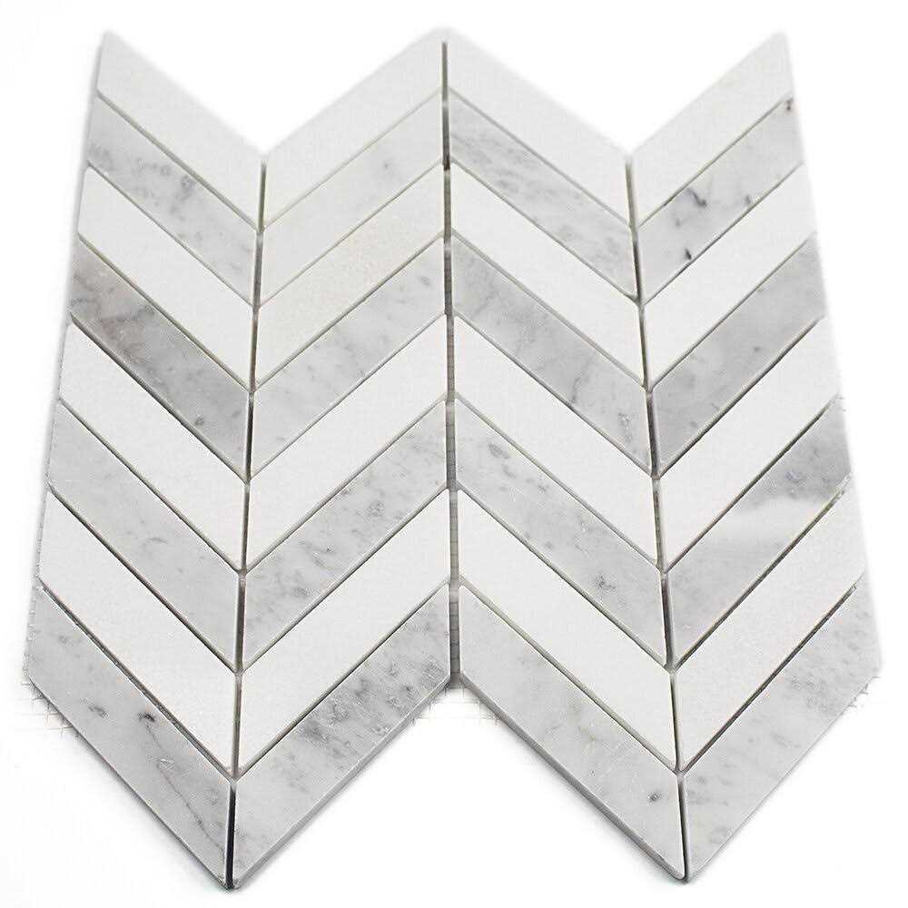 Ivy Hill Tile Dart and Thassos 10-3/4 in. x 10-3/4 in. x 10 mm Polished ...