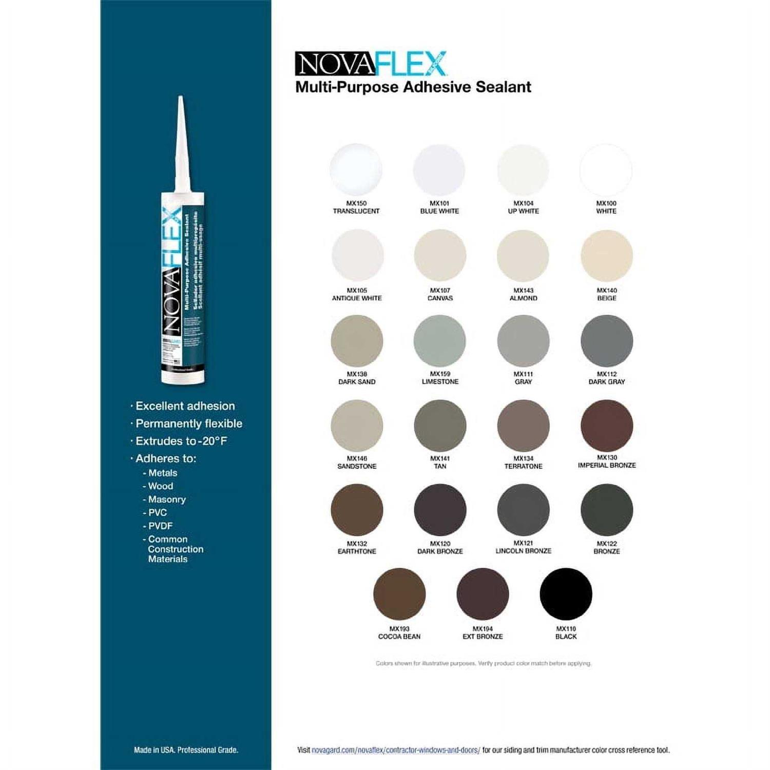 Novagard Color Sheet NovaFlex Multi-Purpose Adhesive Sealant Color ...