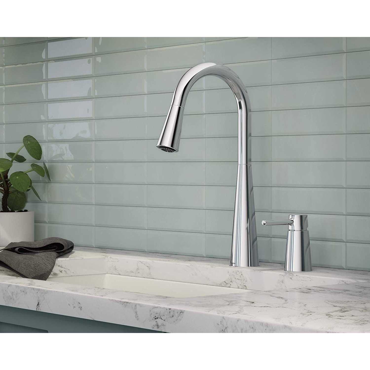 Moen Sleek One-Handle High Arc Pulldown Kitchen Faucet 7871 - Hardwares ...