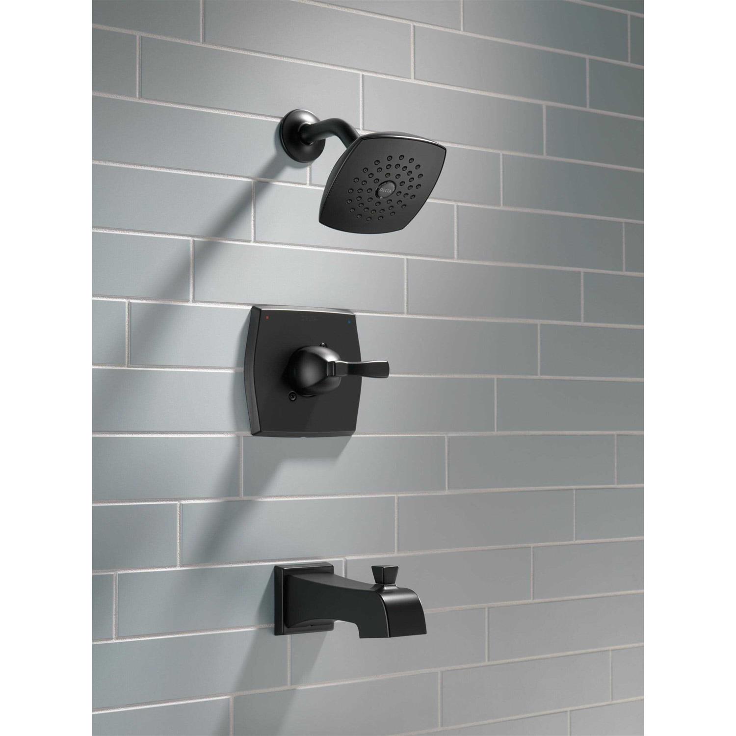 Delta Flynn Matte Black Single-Handle Tub and Shower Faucet - Hardwares ...