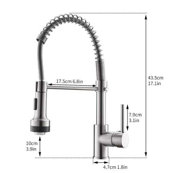 Jushua Single-Handle Pull-Down Sprayer Standard Kitchen Faucet in ...