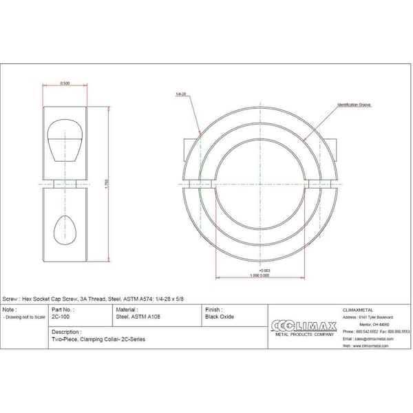 Climax Metal Products Shaft Collar Clamp 2C-100 - Hardwares online store